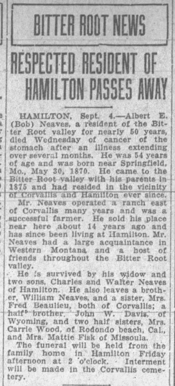 Clipping from The Anaconda Standard
